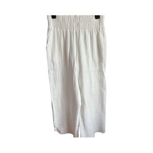 100% cotton white Wide Leg Pants
